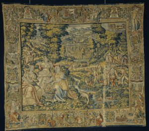بلوتو وبروسربينا مع الصقارة ، c.1600 بواسطة المدرسة الفلمنكية