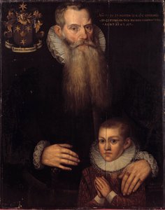 صورة تشارلز دي كوندي (1535-1602) وابنه جون في عام 1592 لوحة للمدرسة الفلمنكية في القرن السابع عشر. خافت 0.81 × 0.64 م. فرساي ، متحف قصر فرساي وتريانون بواسطة المدرسة الفلمنكية