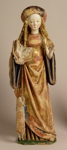 سانت أغنيس ، مدرسة ميكلين ، c.1500 (متعدد الألوان والبلوط المذهب) بواسطة المدرسة الفلمنكية