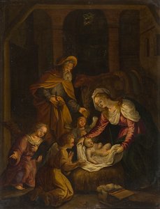 الميلاد ، حوالي 1601-99 (زيت على قماش) بواسطة المدرسة الفلمنكية