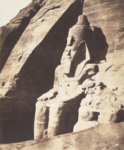 أبو سمبل ، غراند سبيوس - تماثيل ضخمة ، ثلاثة أرباع مناظر ، 1851-52.