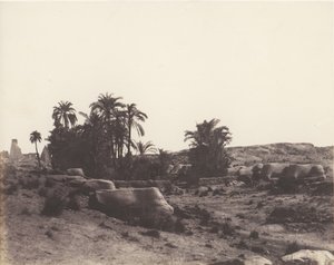 الكرنك طيبة ، شارع أبو الهول - منظر عام مأخوذ من النقطة G ، 1851-52 ، مطبوع 1853-54.