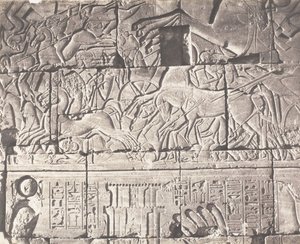 الكرنك طيبة ، قصر الضميمة - تفاصيل المنحوتات في النقطة O ، 1851-52 ، طبعت 1853-54.