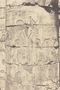 كرنك طيبة ، القصر - قاعة الأعمدة - الأعمدة المركزية - زخرفة الفوت ، 1853. بواسطة فيليكس تينارد