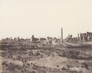 كرنك طيبة ، منظر عام للآثار المأخوذة من الشمال الشرقي ، في الخامس ، 1851-52 ، طبعت 1853-54. بواسطة فيليكس تينارد