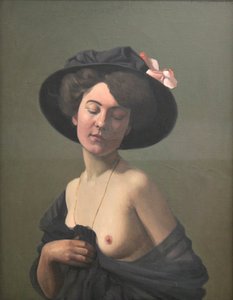 "امرأة شابة في قبعة سوداء" ، 1908