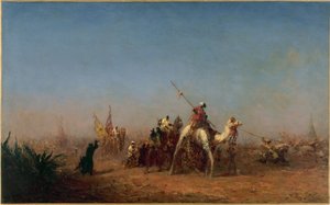 قافلة على الطريق إلى مكة المكرمة، بين عامي 1880 و1885 (زيت على قماش)