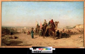 قافلة (قافلة). لوحة لفيليكس فرانسوا زيم (1821-1911). زيت على قماش ، 79 × 145 سم بواسطة فيليكس زيم
