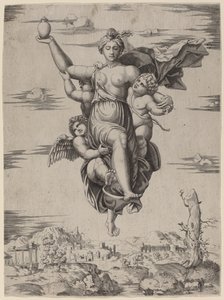 تحمل نفسية إلى أوليمبوس بواسطة أتباع Marcantonio Raimondi بعد رافائيل