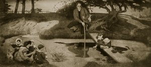 دالتون يجمع غاز مارش ، رسم توضيحي من "قصة هتشنسون عن الأمة البريطانية" ، ج .1923 بواسطة فورد مادوكس براون