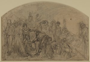 أول رسم تقريبي لـ "العمل" (رسم تكويني للأشكال) بواسطة فورد مادوكس براون