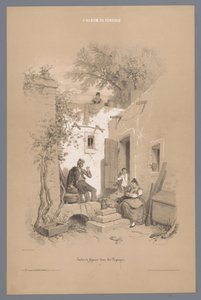 الآباء والأمهات مع الأطفال في منزل قريتهم دراسات الأشكال في المناظر الطبيعية (عنوان السلسلة) ألبوم دي فيروجيو. Études de Figures dans les Paysages (عنوان المسلسل على الكائن) بواسطة فرانسوا ديلارو