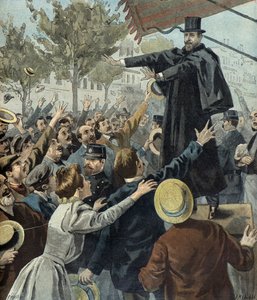 بول ديروليد في مظاهرة في باريس عام 1898 (نقش)
