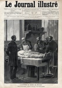 تشريح جثة البارون جاك دي ريناخ (1840-1892) في عام 1892 - نقش بواسطة ميول في "المجلة المصورة" لعام 1892