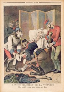 كاريكاتير التحالف الثلاثي لألمانيا والنمسا وإيطاليا ، من `` Le Petit Journal &39;&39; ، يونيو 1896