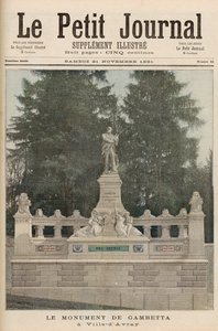 نصب جامبيتا في Ville-d&39;Avray ، من `` Le Petit Journal &39;&39; ، 21 نوفمبر 1891 بواسطة Fortune Louis Meaulle and Henri Meyer