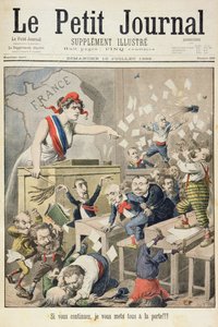 صفحة عنوان تصور ضجيجاً في مجلس النواب ، توضيح من الملحق المصور لـ Le Petit Journal ، 10 يوليو 1898