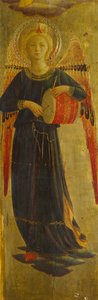 ملاك موسيقي ، تفاصيل من الإطار الداخلي ، خيمة الأغطية المصنوعة من الكتان بواسطة فرا (1387-1455) انجيليكو