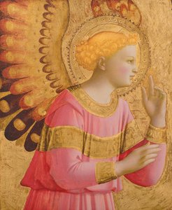 Angel Ann Anniatiatory Angel ، 1450-55 (ورقة ذهبية وطبقة على لوح خشبي) (انظر أيضًا 139312)