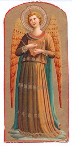 لون ليثو طباعة Fra Angelico angel آلة موسيقية ، ج. 1910 بواسطة فرا انجيليكو