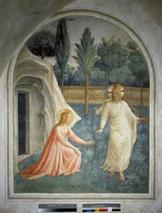 نولي لي طنجة. Risen Jesus Christ ترفض أن تلمسها القديسة مريم المجدلية. فريسكو بقلـم غيدو دي بيترو بواسطة فرا انجيليكو