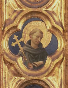 سانتا ترينيتا Altarpiece ، تفاصيل رأس القديس فرنسيس ، c.1434 تمبرا والذهب على اللوحة بواسطة فرا انجيليكو