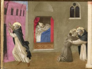 حلم البابا إنوسنت الثالث. تفاصيل Cortona Polyptych من بريدلا ، كاليفورنيا 1437.
