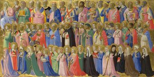 لوحة رواد سلف المسيح مع القديسين والشهداء من Fiesole San Domenico Altarpiece ، c. 1423-1424