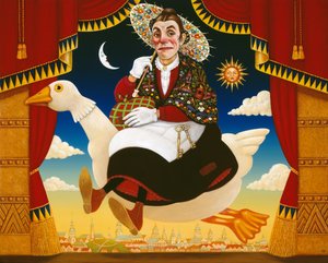 دان لينو (1860-1904) مثل Mother Goose ، 1996 (زيت وحرارة على اللوحة)