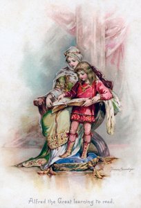 ألفريد العظيم تعلم القراءة ، 1897. بواسطة فرانسيس بروندج