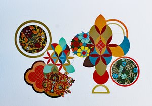 أبيض على أرز # 2 ، 2022 (أكريليك على ورق ألوان مائية)