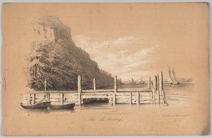 فورت لي لاندينج ، في: كتاب رسم نيويورك ، يحتوي على سلسلة من التصاميم الأصلية ... ، 1847. بواسطة فرانسيس فلورا بوند بالمر