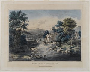 The Mill-Stream ، التي نشرتها Currier & Ives ، New York (litho الملونة)