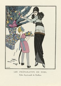 الاستعدادات عيد الميلاد ، حانة. 1914 (استنسل طباعة)