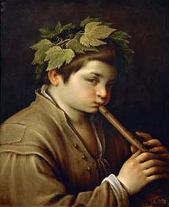 Garcon jouant de la flute - فتى يعزف على الفلوت - فرانشيسكو باسانو ، الأصغر (1549-1592). زيت على النحاس حوالي 1580-1585. الأبعاد: 54.6 × 44 سم. متحف تاريخ الفن ، فيين بواسطة فرانشيسكو باسانو