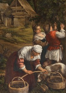 الحصاد ، (موسى يتلقى الوصايا العشر) ، (تفاصيل 65689) ، 1576 بواسطة فرانشيسكو باسانو