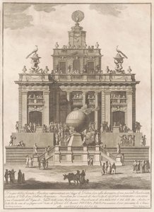The Seconda Macchina للصين عام 1785: قصر المتعة مع منطاد هوائي بواسطة فرانشيسكو باربازا ، بعد جوزيبي بالازي