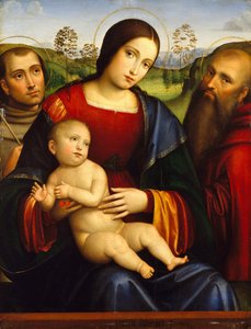 مادونا والطفل مع القديسين فرانسيس وجيروم ، كاليفورنيا. 1512-15.