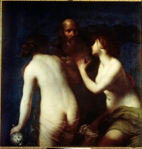 Loth and his daughters Painting by Francesco Furini (1604-1646) 17th century Madrid, Prado Museum.