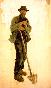 حفار خندق من قبل فرانشيسكو جيولي (1846-1922) ، زيت على لوح ، 39x22 سم