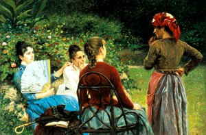 فرناندا جيولي وصديقاتها - فرانشيسكو جيولي (1846-1922) ، زيت على قماش ، 45x68 سم