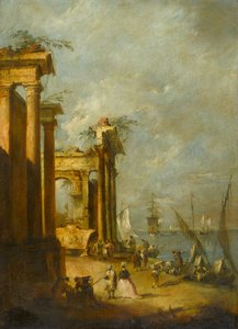 آثار رومانية بالقرب من البحيرة ، c.1765-1775