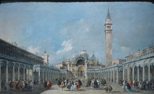 لوحة عيد الصعود في ساحة سان ماركو، حوالي عام 1775 (زيت على قماش) بواسطة فرانشيسكو غواردي