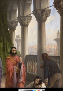 آخر لقاء بين جاكوبو فوسكاري وعائلته قبل نفيه ، 1838-1840 بواسطة فرانشيسكو هايز
