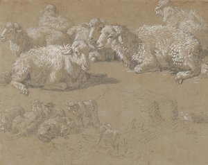 مستلق الأغنام في منظر طبيعي ، 1759-1882. بواسطة فرانشيسكو لندنيو