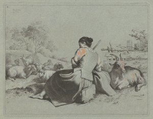 الراعية جالسة ، 1762. بواسطة فرانشيسكو لندنيو