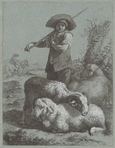 الراعي مع الأغنام 1764. بواسطة فرانشيسكو لندنيو