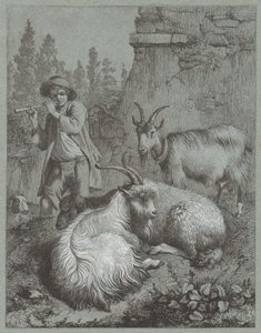 الراعي يعزف على الفلوت مع الماعز 1764. بواسطة فرانشيسكو لندنيو