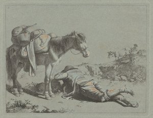 الراعي في الراحة بالقرب من حزمة الحصان ، ج. 1762. بواسطة فرانشيسكو لندنيو