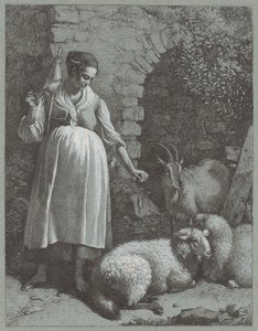 امرأة تغزل الغزل بواسطة قوس ، 1764. بواسطة فرانشيسكو لندنيو